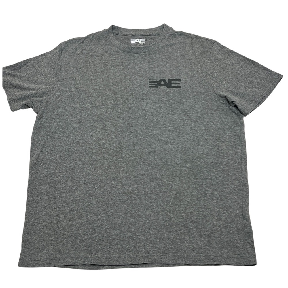 American Eagle AE 1977 USA Graphic Crew Neck T-Shirt Mens Large Gray Pullover‎